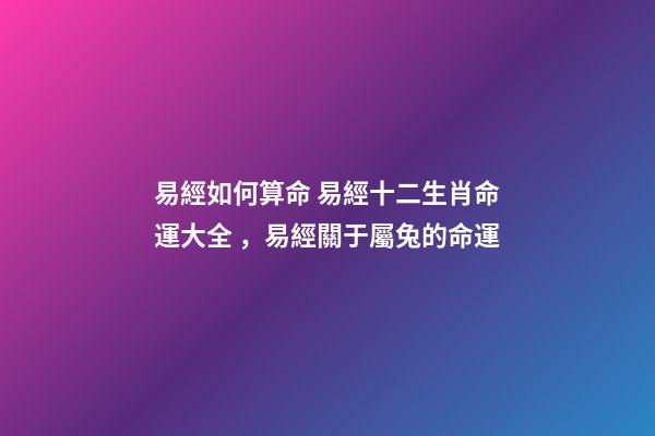 易經如何算命 易經十二生肖命運大全，易經關于屬兔的命運-第1張-觀點-玄機派